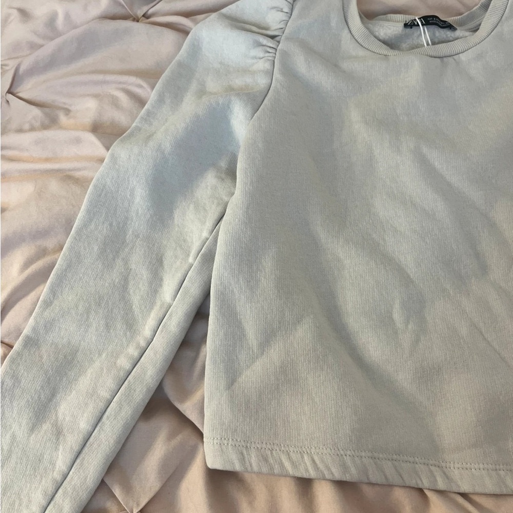 zara puff sleeve jumper size s
